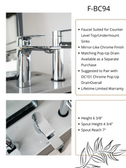 Zeek Chrome Single Handle Bathroom Faucet F-BC94