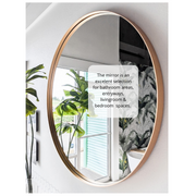 Zeek 31.5" Gold Metal Round Wall Mirror, Thin Edge Frame, Deep Set Mirror MG3200