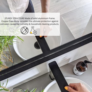 Zeek 24"x36" Black Metal Rectangular Wall Mirror, Thin Edge Frame, Deep Set Mirror MB3624