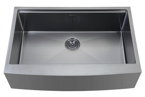 Zeek 33" Farmhouse Workstation Single Bowl Gunmetal Matte Black Kitchen Sink With Accessories PVD Nano Tech Coating ENZO ZA-B332
