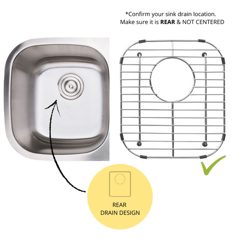 Zeek Kitchen Sink Bottom Grids Sink Protector Stainless Steel 11.6x13.6 Zg-r1311