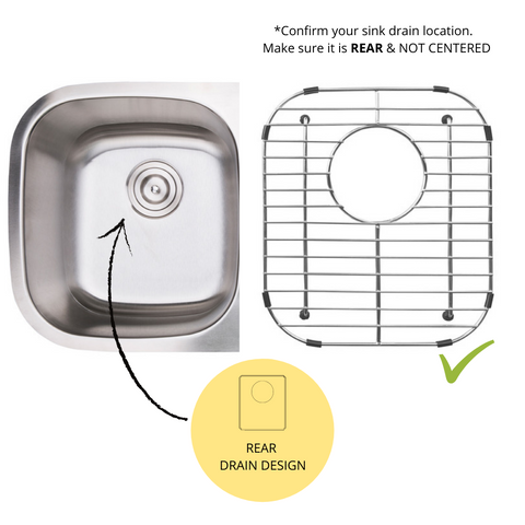 Zeek Kitchen Sink Bottom Grids Sink Protector Stainless Steel 11.6”x13.6” ZG-R1311