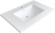 Zeek CT-3101 31" x 22" Vitreous China Ceramic Bathroom Vanity Top with Sink  - 1 Faucet Hole