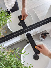 Zeek Brushed Nickel & Matt Black Handle Single Handle Tall Bathroom Faucet F-BN88