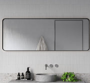Zeek 60"x22" Black Metal Rectangular Wall Mirror, Thin Edge Full Length, Deep Set Mirror MB6022
