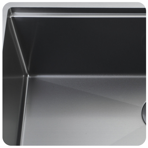 ZEEK 32" WORKSTATION DOUBLE BOWL GUNMETAL MATTE BLACK UNDERMOUNT / DROP-IN KITCHEN SINK WITH ACCESSORIES PVD NANO TECH COATING ENZO ZW-B509